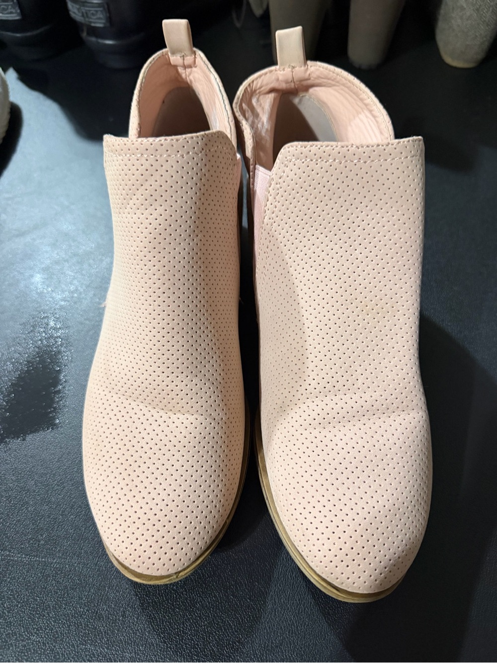 Rampage Tesla Bootie Women's Blush Perforated Slip-On Ankle Shoes